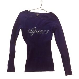 Guess Women's Long Sleeve Top in Deep Purple